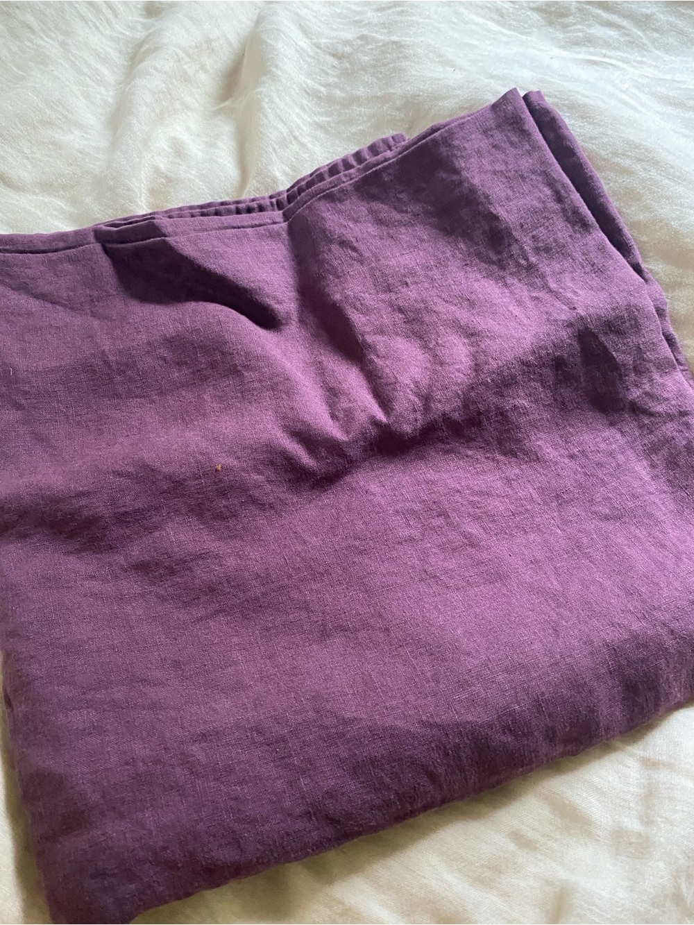 Amethyst linen oversized scarf 55x55”
